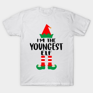 I'm the youngest ELF Family Matching Group Christmas Costume Pajama Funny Gift T-Shirt